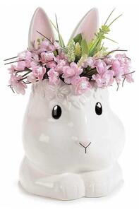 Vaso di Pasqua Coniglietto in Ceramica Lucida Bianco