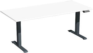 Tavolo elevatore elettrico regolabile in altezza, 1600x800x730-1230, bianco/antracite