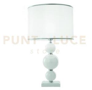 Lume piccolo tebe bianco e cromo 1 luce attacco e14 d.25cm