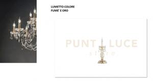 Lumetto opera 1 luce cristallo e fume' attacco e14 h.35cm