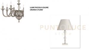 Lume piccolo gala 1 luci attacco e14 fume' e cromo h.28+19cm