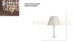 Lume piccolo gala 1 luci attacco e14 tortora e cromo h.28+19cm