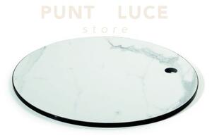 Base piantana velvet marmo bianco d.43cm per lampada da terra