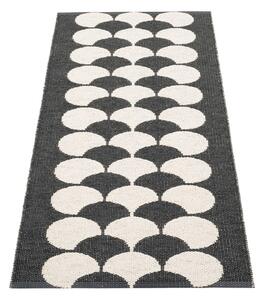 Passatoia da interno/esterno nera/color crema 70x150 cm Poppy Black Vanilla – Pappelina