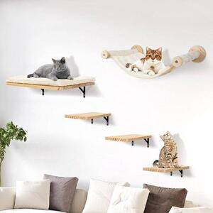 Supporto per arrampicata con amaca - Set da 5 pezzi - legno massiccio