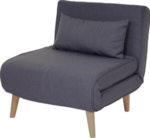 Divano letto HWC-D35, divano letto funzionale poltrona pieghevole poltrona reclinabile poltrona giovanile poltrona, tessuto/tessuto ~ grigio scuro