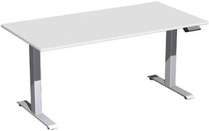 Tavolo elevatore elettrico regolabile in altezza, 1600x800x730-1230, grigio chiaro/argento