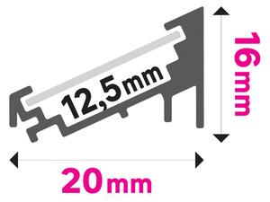 Profilo per striscia led in alluminio 2 mt
