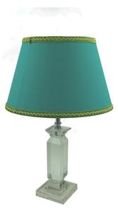 Royal Family - Lampada da Tavolo in Cristallo con Base Quadrata Verde Tiffany
