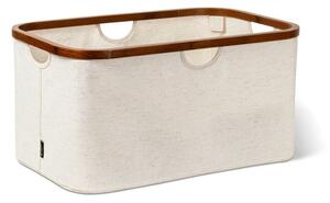 Cesta per il bucato color crema in tessuto pieghevole Bamboo/Linen – Bigso