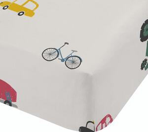 Lenzuolo con angoli per bambini bianco in cotone per letto singolo 90x190 cm Transport – Bianca