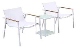 Set Tavolo e 2 Sedie in Alluminio Bianco - Raffaello