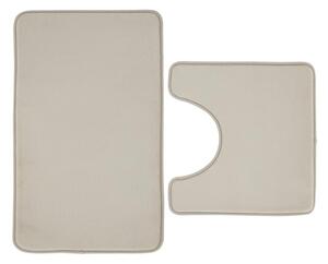 Set di tappetini per il bagno beige in memory foam 2 pz per WC 50x80 cm Anti-Bacterial – Catherine Lansfield