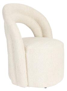 Poltrona color crema girevole con rivestimento in bouclé Seina – Dutchbone
