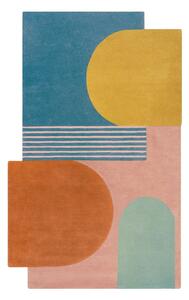 Tappeto blu in lana tessuto a mano 120x180 cm Lozenge Bright Multi – Flair Rugs