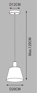 Lampadario Scandinavo Nama grigio in metallo, D. 17 cm, L. 12.8 cm, INSPIRE