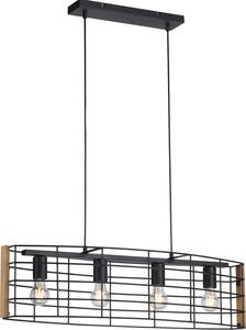Lampada a sospensione JUST LIGHT DRAIN in legno, stile industriale retrò con inserti in legno; ideale per la zona giorno, ad esempio soggiorno, sala da pranzo, camera da letto
