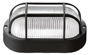 Plafoniera Esterno Contemporanea Quinn Pc Nero Griglia 1 Luce E27 Ip44