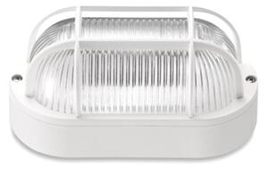Plafoniera Esterno Contemporanea Quinn Pc Bianco Griglia 1 Luce E27 Ip44