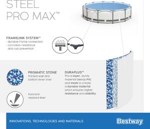 Piscina con struttura rotonda Steel Pro MAX 366x100 cm Bestway 56418