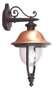 Applique Esterno Tatum Alluminio Nero Rame Giu' 1 Luce E27 Ip44