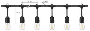 Stringa Industrial Violet Pc Nero 10 Luci E27 Ip44
