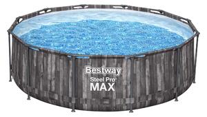Piscina con struttura rotonda effetto legno Steel Pro MAX 366x100 cm Bestway 5614X