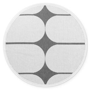 Tappeto da interno/esterno rotondo bianco e nero ø 160 cm Duet Bowen – NORTHRUGS