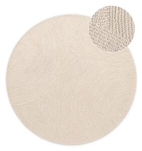 Tappeto rotondo colore naturale chiaro in lana tessuto a mano ø 200 cm Calmio – Hanse Home