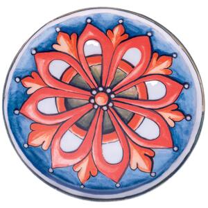Piatto pizza decorato in porcellana con disegno collezione speciale diametro 33 cm Le maioliche