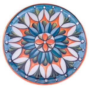 Piatto pizza decorato in porcellana con disegno collezione speciale diametro 33 cm Le maioliche