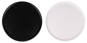 Piatto pizza colorato in ceramica con finitura satinato bianco nero diametro 32 cm Colours