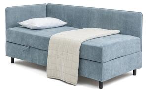 Letto singolo imbottito blu con contenitore con materasso incluso 90x200 cm Avela – Bonami Selection