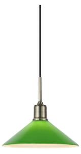 Lampadario verde e color ottone con paralume in vetro ø 25 cm Vela – Markslöjd