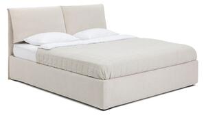 Letto matrimoniale imbottito beige con contenitore con rete inclusa 180x200 cm Thessa Pillow – Bonami Selection
