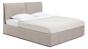 Letto matrimoniale imbottito grigio tortora con contenitore con rete inclusa 160x200 cm Thessa Pillow – Bonami Selection