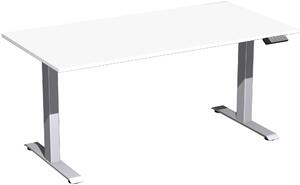 Tavolo elevatore elettrico regolabile in altezza, 1600x800x730-1230, bianco/argento