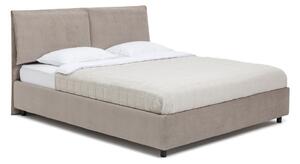 Letto matrimoniale imbottito grigio tortora con contenitore con rete inclusa 160x200 cm Myra Pillow – Bonami Selection