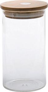 Zeller Present Barattolo in bambù con coperchio in bambù, 1000 ml, Ø 10,5 x 17,5 cm, trasparente/naturale