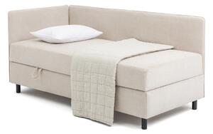 Letto singolo imbottito beige con contenitore con materasso incluso 90x200 cm Avela – Bonami Selection