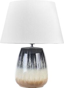 BELIANI Lampada da tavolo in Vetroceramica grigia e beige 63 cm Cono bianco Paralume fatto a mano Comodino Soggiorno Camera da letto illuminazione