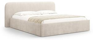 Letto matrimoniale imbottito beige con contenitore e rete inclusi 200x200 cm Elizabeth – Micadoni