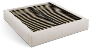 Letto matrimoniale imbottito color crema con contenitore e rete inclusi 140x200 cm Simon – Micadoni