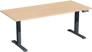 Tavolo elevatore elettrico regolabile in altezza, 1800x800x730-1230, faggio/antracite