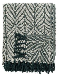 Coperta verde e beige in cotone riciclato 130x160 cm Ugento – Bloomingville