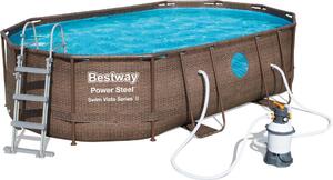 Set completo di piscine con telaio Bestway Power Steel™, ovale, 488x305x107cm, 56946