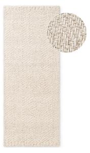 Passatoia color crema e avorio in misto lana tessuta a mano 80x200 cm Majoli – Elle Decoration