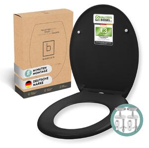 BENKSTEIN Sedile WC Copriwater nero ovale Copriwater Sedile WC