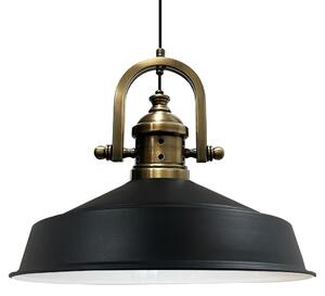 Lampada a sospensione Lampada a sospensione industriale in metallo nero, Ø40cm, E27, Lampada vintage