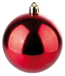 Confezione di 12 palline lucide satinate glitterate di Natale set 12 palle diametro 4 cm - 4 cm Rosso